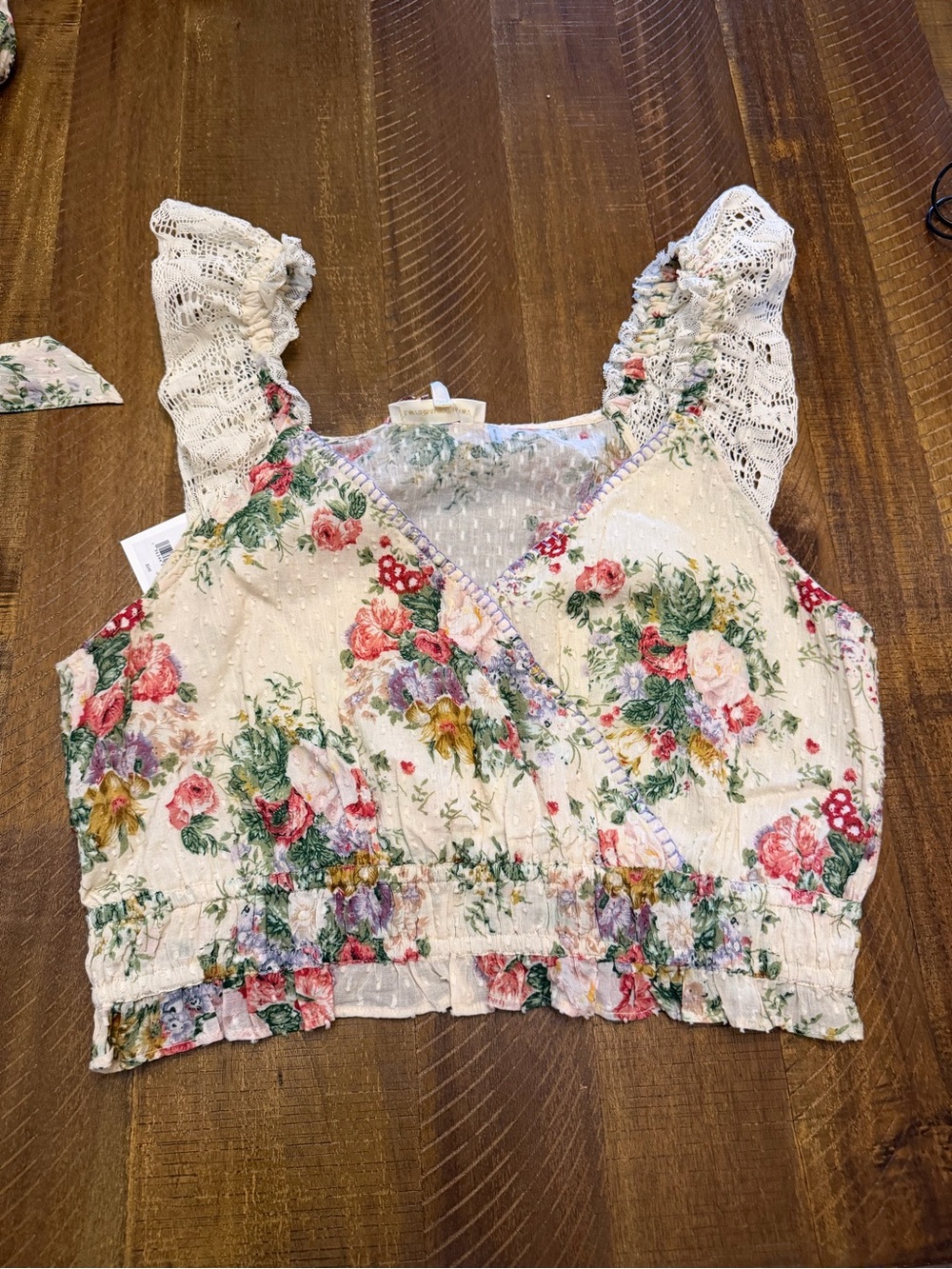 LoveShackFancy Cream Floral Ruffle too and skirt for women - Picture 8 of 8